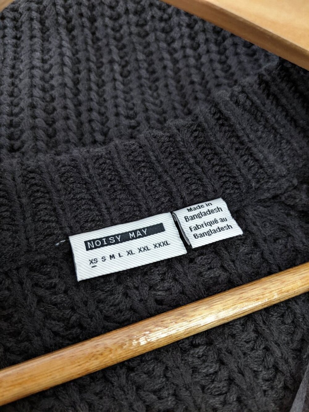 Noisy May Charlie Chunky Knit V-Neck Cardigan Sweater Charcoal Gray Womens XS - Picture 5 of 7
